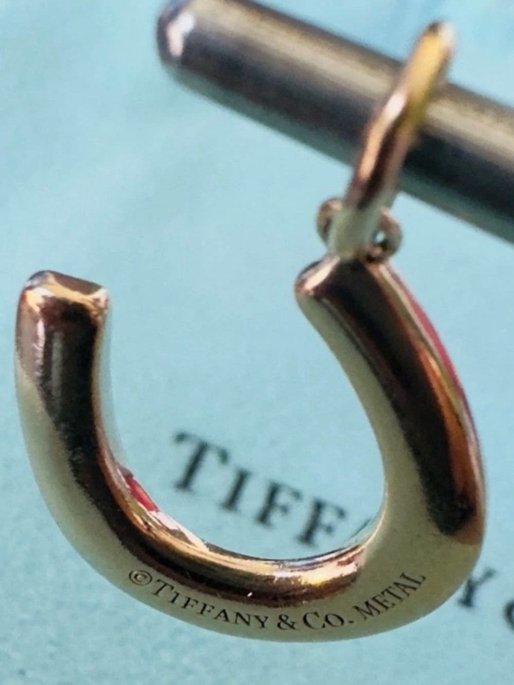Tiffany & Co Rubedo Gold Sterling Silver 1837 Horseshoe Charm Pendant - Picture 8 of 9